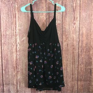 Torrid Black and Floral Tank Top